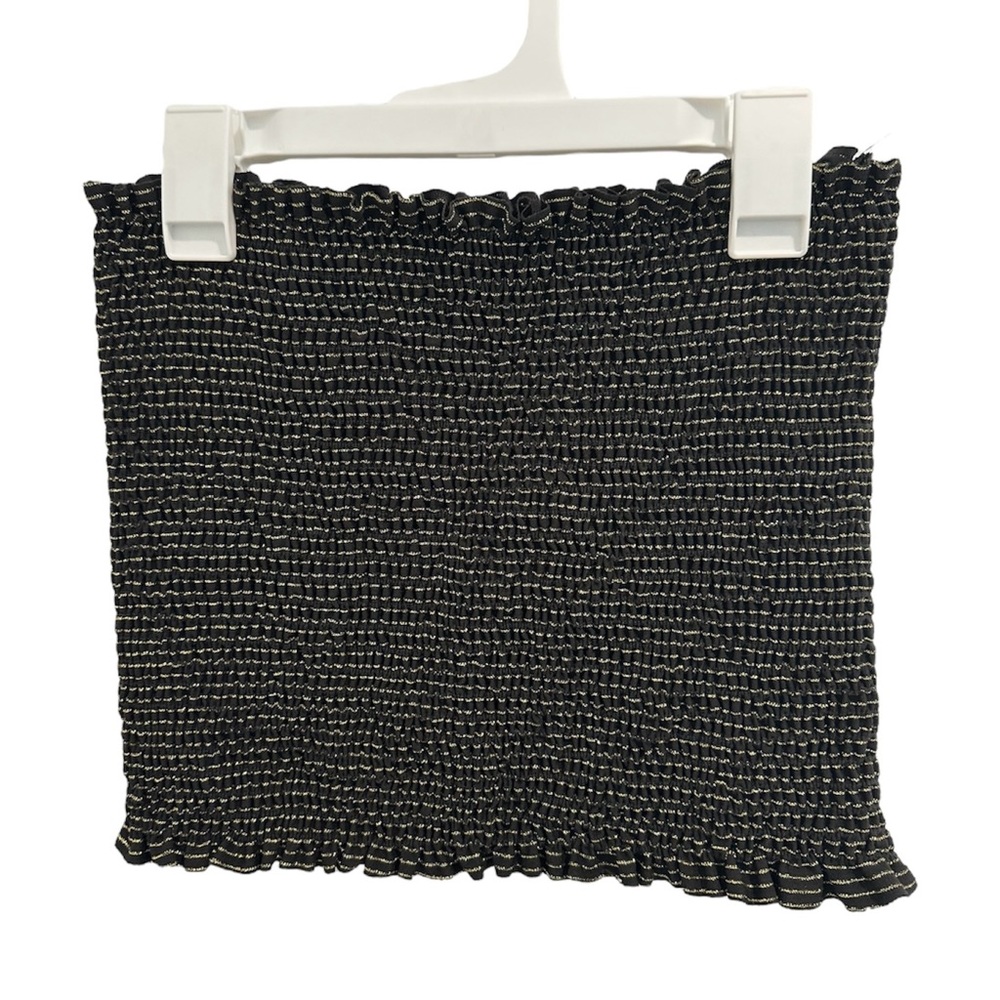 Black and gold smocked tube top